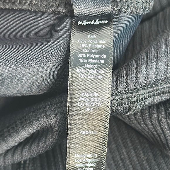 For Love & Lemons Women's Ella Ribbed Black Yoga Leggings Athleisure Yoga M - Picture 5 of 7